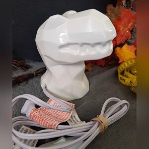 Lightup T. Rex Dinosaur Head Night Light White Ceramic